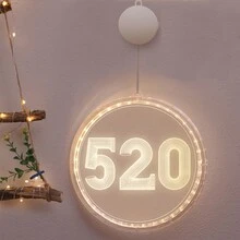 情人節愛心形3d Led掛燈,適用於房間裝飾,氛圍夜燈,室外,聖誕節,臥室,客廳,花園,別墅,派對,求婚等場合 - I愛心U暖白色 - 查看 6