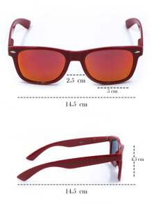 Fashion Sunglasses Retro Classic Iridescent For Men And Women Bright Eye-Catching Colors With Rivets With Gift Shell Case - Red - View 3