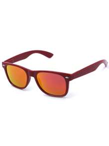 Fashion Sunglasses Retro Classic Iridescent For Men And Women Bright Eye-Catching Colors With Rivets With Gift Shell Case - Red - View 2