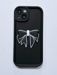 Diy Cartoon Bowknot Design Phone Case Compatible With Apple - Black - View 3