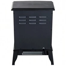 HOMCOM Chimenea Eléctrica de Pie Movible y Decorativo Calefactor Estufa 1000/2000W Llama LED con Termostato 39x23x56.5cm - Negro - Ver 8