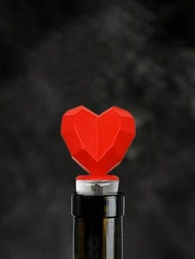 1pc Valentine's Day Scene Wine Bottle Stopper, Red Wine - Multicolor - View 2