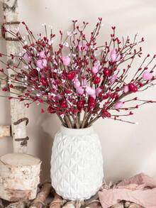 4 件人造蔓越莓莖,19.7 英寸,情人節心形噴霧人造花漿果莖粉色心形樹枝用於心形漿果採摘家居裝飾、情人節禮物、母親節、婚禮裝飾、週年紀念裝飾 - 彩色 - 查看 7