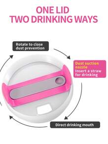 1 件 40 盎司/1200 毫升大容量不銹鋼保溫杯帶吸管和蓋子,多種圖案和顏色,適合戶外露營,長途攜帶,可重複使用旅行杯非滾筒 - 紅色 - 查看 4