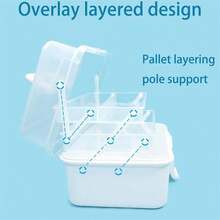 Fishing Tackle Box Large 3-Layer Plastic Portable Storage Box Fishing White Fishing Tackle Box Storage Box Art Craft Tool Box - White - View 5