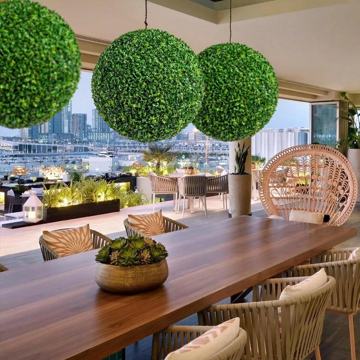 1 PC Green Artificial Plant Ball,Artificial Grass Ball,Boxwood Topiary