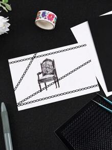 1 Pièce Autocollant Doré / Argenté À Marquage À Chaud, Design De Chaîne Noire, Convient Pour Scrapbooking Diy Albums, Décoration De Boîte-cadeau - Multicolore - Voir 7