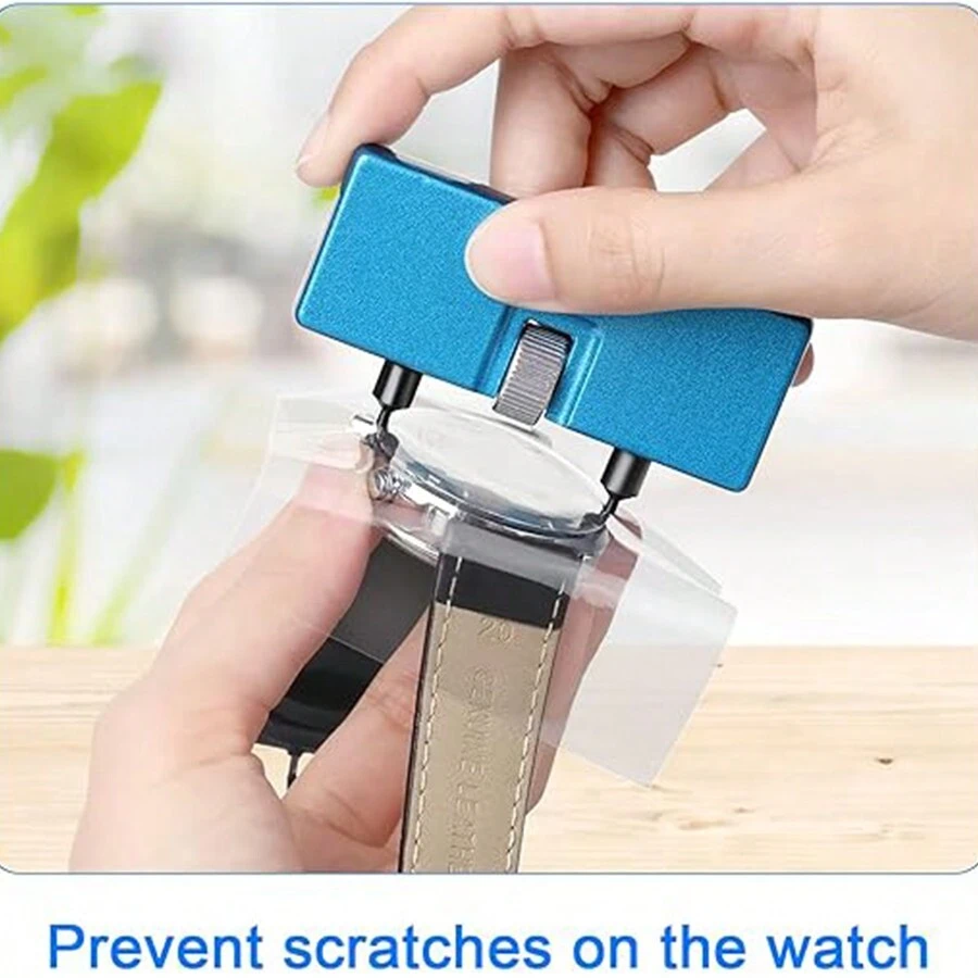1pc Watch Adjustable Case Opener, Watch Back Removal Tool, Watch Battery Replacement Tool With 14-56mm Adjustable Jaw Distance, Suitable For Screw-In Watch Backs, Not For Pressure-Style Watch Boxes - Blue - View 1