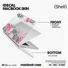 Cartoon Floral Pattern Laptop Case Compatible With Macbook/Microsoft Laptop - Lilac Purple - View 4