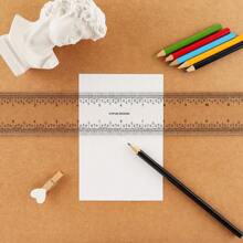 CYFUN DESIGN 1 Pc 12 Pulgadas Regla De Acrílico Claro Con Centro Cero - transparente - Ver 8