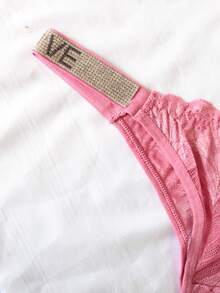 TANGA DE ENCAJE PARA MUJER - Rosa - Ver 2
