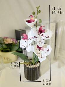 1pc Simulated Butterfly Orchid Potted Plant - Multicolor - View 3