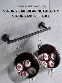 أدوات تخزين حمام بلون ذهبي من الفولاذ المقاوم للصدأ 1قطعة تشمل خطاف حمام، حلقة منشفة، شريط منشفة، حامل أنسجة