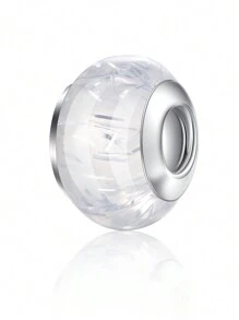 1顆粉色與奶油色樹脂珠,有氣泡及切割表面設計,適用於diy手鏈、項鍊或吊墜,創意diy配飾 - 串珠 - 查看 16