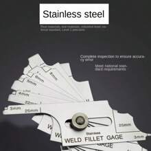 Stainless Steel Weld Gauge MG-11 Metric Angle Welding Gauge Seven Pieces Concave-Convex Welding Inspecting Ruler 3-25 Welding Foot Ruler - Silver - View 3