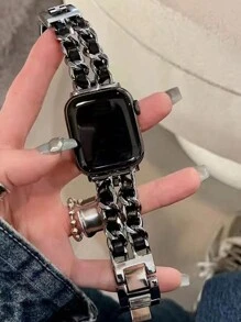 1 件男女通用苹果时尚金属皮革一体式表带兼容 表带 40 毫米 Ultra2 49 毫米 38 毫米 40 毫米 41 毫米 42 毫米 44 毫米 45 毫米 46 毫米男式女式手链腕带兼容 Watch Series 10 SE 9 8 7 6 5 4 3 2 1 配件 - 銀色 - 查看 2