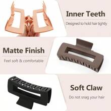 8 Pack Big Hair Claw Clips For Women Large Claw Clip For Thin Thick Curly Hair 90'S Strong Hold 4.33 Inch Nonslip Matte Jumbo Hair Clips (8 Pcs) - Multicolor - View 3