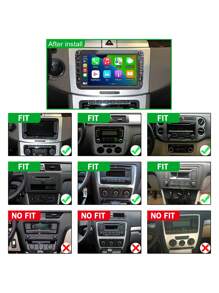 8 Inch Wireless Apple Android Auto Radio Navigation GPS 2 Din Android 13 For  VW Passat B6 B7 CC Tiguan Touran GOLF 5 6 POLO WIFI 4G Car Multimedia Player Auto Stereo Autio 2din Autoradio IPS HD Touch Screen,With Fisheye AHD Rear View Reverse Camera - Black - View 3