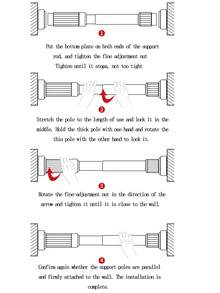 1只免打孔伸縮窗簾桿,多功能淋浴窗簾桿,浴室窗簾桿,浴室配件,室內外窗簾桿 - 銀色 - 查看 9