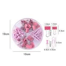 Bộ 72 kẹp giấy màu vàng hồng, chống gỉ, đựng tài liệu, giấy tờ, đồ dùng văn phòng tại nhà - Hộp tròn #vàng hồng - Xem 7