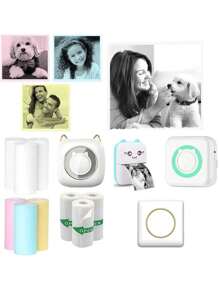 FoBianJie 10入組熱感迷你印表機紙,材料選擇eood紙漿纖維自黏式可打印貼紙,與p1迷你印表機及peripage A6系列印表機和便攜式熱感印表機兼容。自黏式熱感紙可印可貼,適用於口袋式熱感印表機 - 10圈不乾膠熱敏紙 - 查看 3