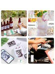 FoBianJie 10入組熱感迷你印表機紙,材料選擇eood紙漿纖維自黏式可打印貼紙,與p1迷你印表機及peripage A6系列印表機和便攜式熱感印表機兼容。自黏式熱感紙可印可貼,適用於口袋式熱感印表機 - 10圈不乾膠熱敏紙 - 查看 6