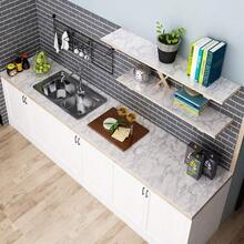 1捲白色和黑色大理石牆紙,廚房櫥台自粘式乙烯基壁紙,適用於浴室櫃臺、餐桌、桌子家具、櫃臺面 - 彩色 - 查看 2