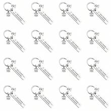 1入/16入不分男女性別的“新居新冒險”不銹鋼鑰匙扣,2024新禮物,送給搬新家和愛好冒險的人 - 銀色 - 查看 5