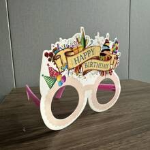 1 件粉紅色生日主題派對裝飾眼鏡,粉紅色生日派對裝飾用品粉紅色生日派對眼鏡派對面俱生日派對用品 - 彩色 - 查看 1