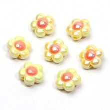 10pcs 16mm Multicolor Uv Acrylic Sunflower Beads, Diy Bracelet/Necklace Making Valentines