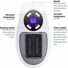 Calentador Eléctrico Portátil Mini, Calentamiento Rápido Para El Hogar Y La Oficina - Blanco - Ver 8