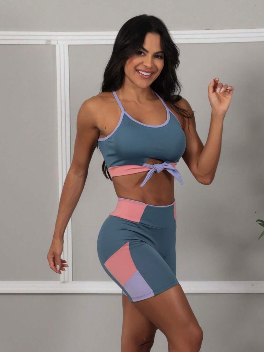 Women Sports Sets - Teal Blue - View 1