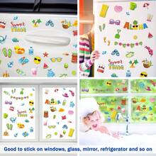 夏日雙面海灘泳池派對靜電貼紙夏威夷窗貼紙,適用於冰箱窗玻璃車夏日派對熱帶派對裝飾 - 彩色 - 查看 3