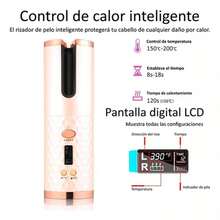 Plancha rizadora de pelo portátil totalmente automática, rizador de cabello recargable, calentamiento rápido, inalámbrico, temperatura ajustable, rizos duraderos para uso en casa y viaje - Rosa - Ver 2