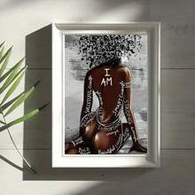 FajerminArt 1 件非洲女孩畫布藝術 - 用非洲發音樂海報慶祝黑美 - 無框家居裝飾牆藝術印刷品