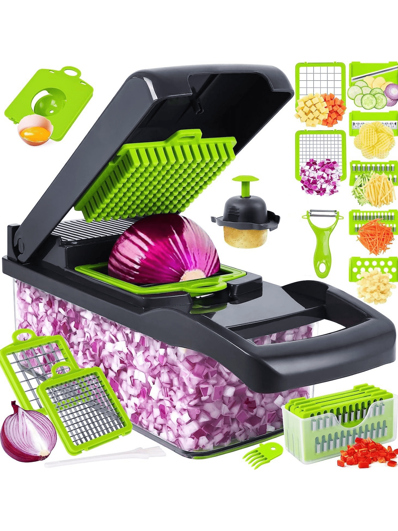 1set Multifunctional Grater And Slicer With Multiple Blades, Storage Box, Cheese Grater, Potato