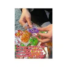 10 件裝隨機顏色閃閃發光拉線風車發光飛輪拉哨創意玩具禮品、派對禮物、節日禮物、生日禮物、夜光派對用品 - 彩色 - 查看 7