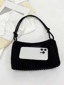 Fashionable Simple Casual Versatile Unique Design Shoulder Bag - Black - View 8