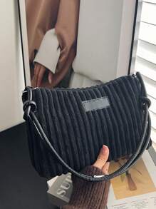 Fashionable Simple Casual Versatile Unique Design Shoulder Bag - Black - View 1