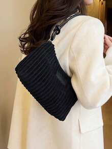 Fashionable Simple Casual Versatile Unique Design Shoulder Bag - Black - View 2