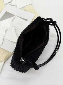 Fashionable Simple Casual Versatile Unique Design Shoulder Bag - Black - View 7