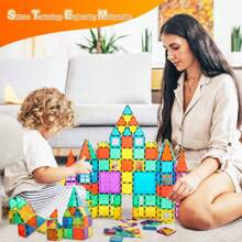 Bmag Magnetic Tiles Toys For Kids, Starter Set 3D Magnet Building Blocks Construction Playboards, STEM Learning Educational Toddlers Toy Gift For 3+ Year Old Boys And Girls - Wielokolorowe - Zobacz 3