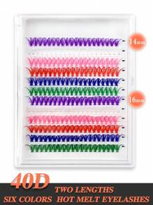Mi giả Miss Wink Hot Melt cá nhân hóa, 40D nhiều màu, 240 chiếc/12 hàng, 14mm & 16mm, 6 màu, lông chồn giả, xoăn, dày, pha trộn 3D, tự do kết hợp, làm nổi bật đôi mắt, thích hợp cho trang điểm nhẹ, trang điểm đậm, sử dụng hàng ngày, cá nhân hóa và tiệc ngoài trời - Hồng - Xem 2