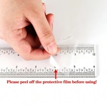 CYFUN DESIGN 1 Pc 12 Pulgadas Regla De Acrílico Claro Con Centro Cero - transparente - Ver 3