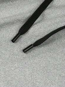 Nam Lá thư In áo có mũ Dây rút Áo nỉ Và Quần thể thao Bộ Đối với Giải trí Thể thao - Xám - Xem 3