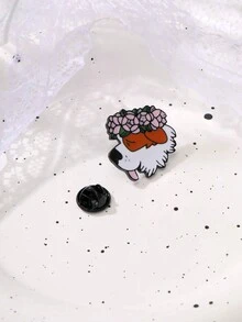 新款花狗系列設計徽章卡通可愛風格胸針 - 小動物胸針 - 查看 3