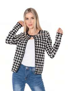 Suéter Tejido Abierto para Dama - Negro - Ver 1