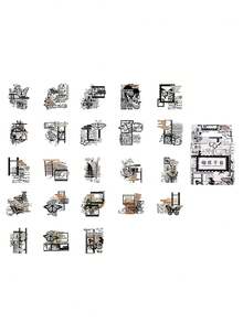 1 Box 46pcs Butterfly Theme Decorative Stickers, Self-Adhesive For Scrapbook, Journal, Envelope Seals - Black and White - View 10