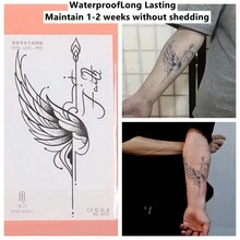 1 件艺术个性化图案 1-2 周临时纹身贴纸防水 1-2 周持久蝴蝶图案假纹身，适合男性和女性 - 轻松展示您的风格 - 黑色 - 查看 1