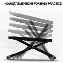 Guitar Footrest, Non-Slip Foldable Guitar Foot Stool Adjustable Height Footrest Stool - Black - View 5